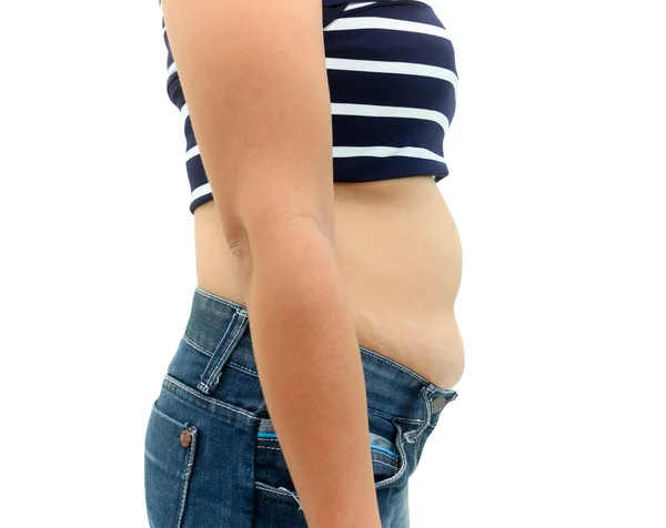 Брюшная полость жировой женщины — стоковое фото