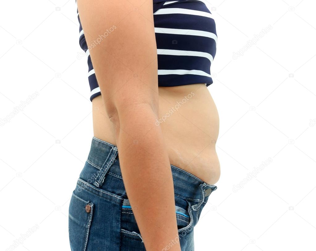 abdominal surface of fat woman 