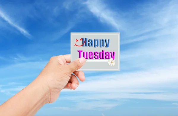 Happy Tuesday Spanish Sign Clouds Sky Stock Photo 217156597
