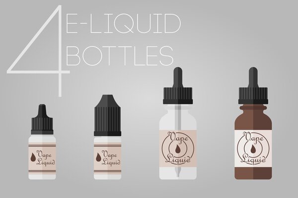 4 e-liquid bottles