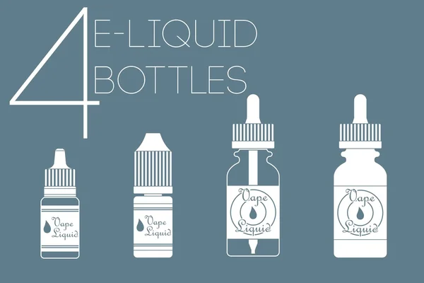 4 garrafas de e-líquido — Vetor de Stock
