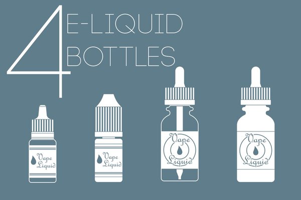 4 e-liquid bottles
