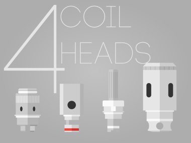 4 colored coil heads set clipart