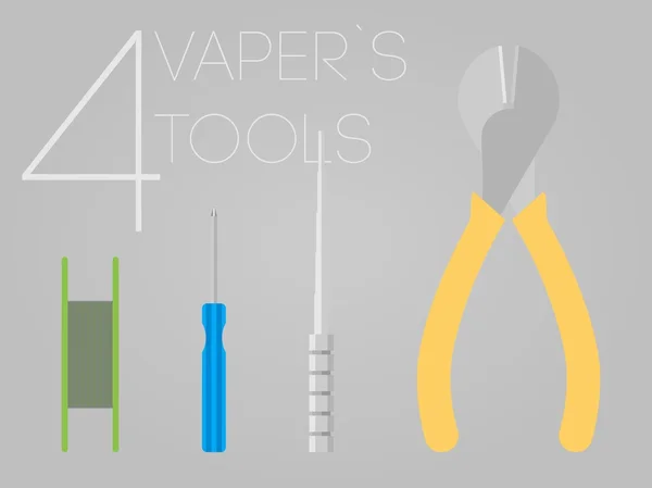 4 vaper tools set — Stockvector