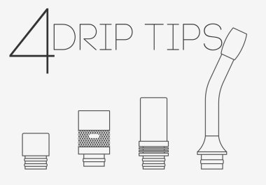 4 thin lines drip tips set clipart