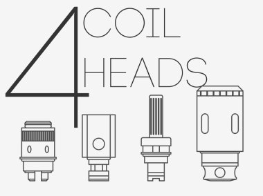 4 thin lines coil heads set clipart