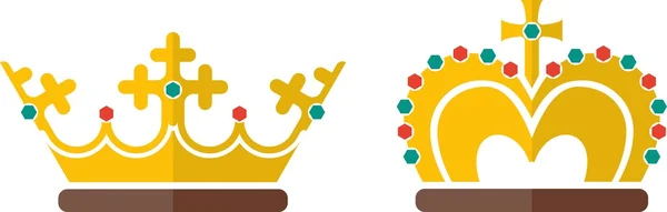 Coroas da rainha e do rei — Vetor de Stock