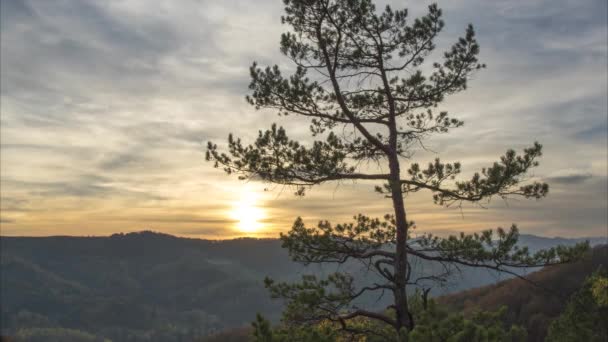 Sunset in the Carpathians, timelapse — Stock Video