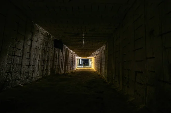 Túnel Longo Através Mina Gesso Ucrânia — Fotografia de Stock
