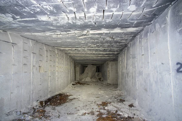 Langer Tunnel Durch Gipsmine Der Ukraine — Stockfoto