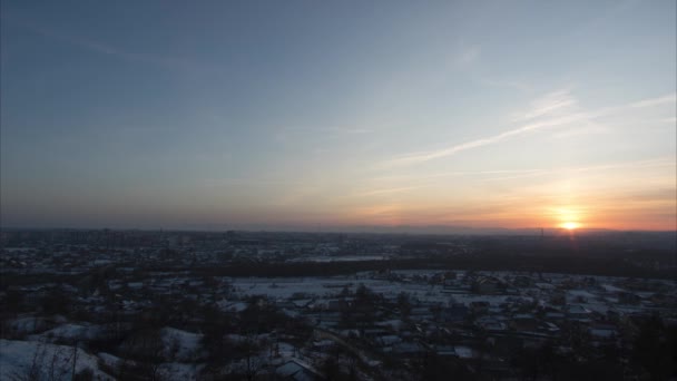 Pôr do sol na cidade, timelapse — Vídeo de Stock