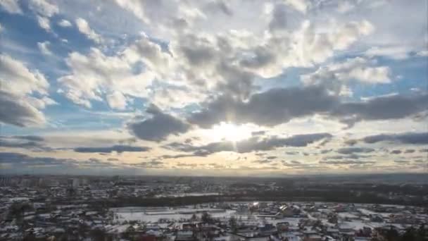 Vacker Timelapse Moln Och Sol Himlen Högkvalitativ Film — Stockvideo