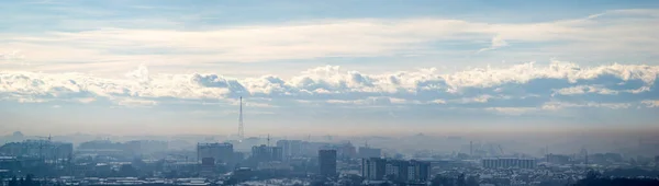 Panorama Ciudad Ivano Frankivsk Neblina Día Invierno —  Fotos de Stock