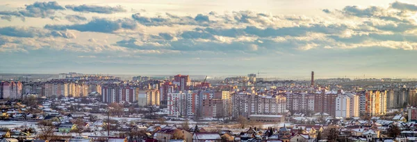 Panorama City Ivano Frankivsk Haze Winter Day — Stock Photo, Image