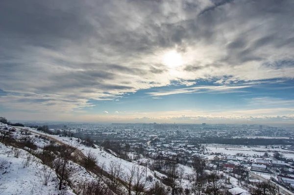 Ukrayna Nın Sisli Kışın Manzarası — Stok fotoğraf