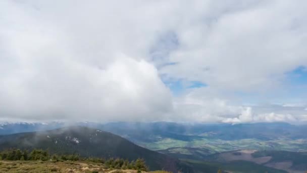 Zeitraffer Wolken Über Den Bergen Den Karpaten — Stockvideo