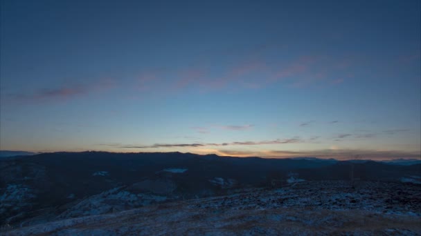 Prachtige timelapse zonsondergang in de Karpaten bergen — Stockvideo