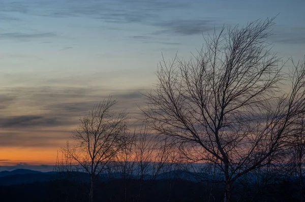 Colorful Sky Sunset Carpathian Mountains — Stock Photo, Image