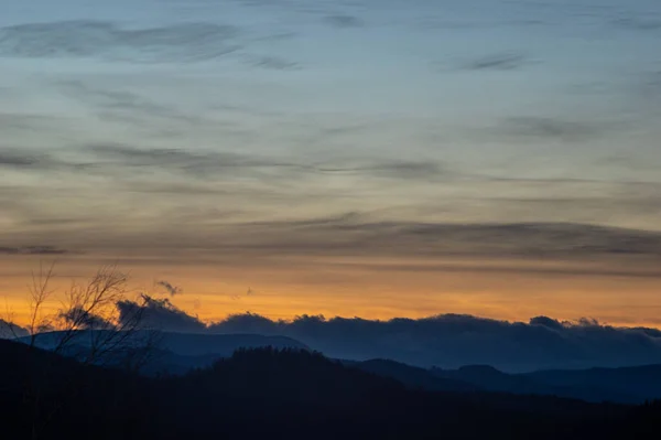 Colorful Sky Sunset Carpathian Mountains — Stock Photo, Image