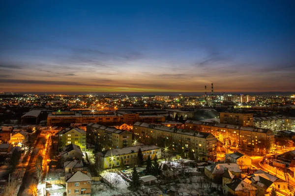 Prachtige Zonsopgang Oekraïense Stad Ivano Frankivsk — Stockfoto