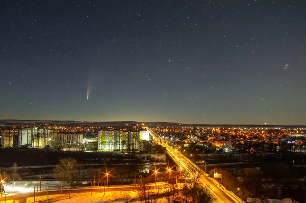 Stelle Nel Cielo Una Città Ucraina — Foto Stock