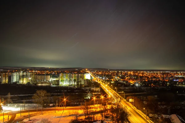 Sterren Aan Hemel Boven Een Stad Oekraïne — Stockfoto