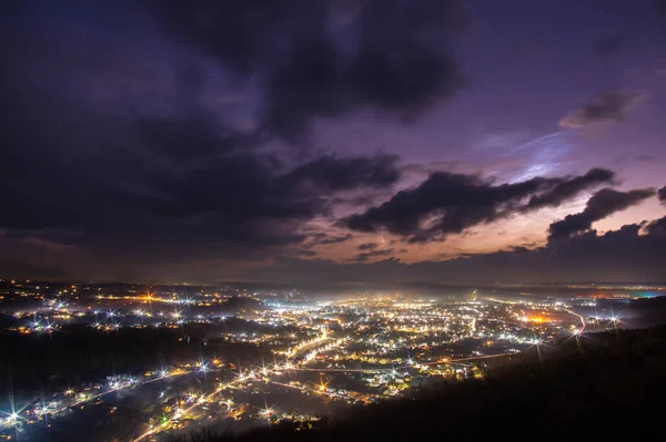 Hvězdy Obloze Nad Městem Ukrajině — Stock fotografie