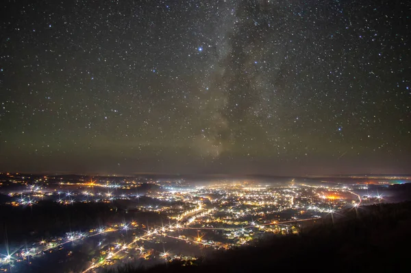 Stelle Nel Cielo Una Città Ucraina — Foto Stock