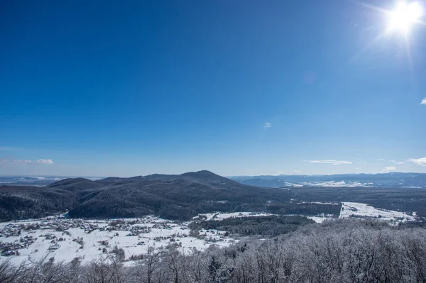 Schönes Bergpanorama Winter Den Karpaten — Stockfoto