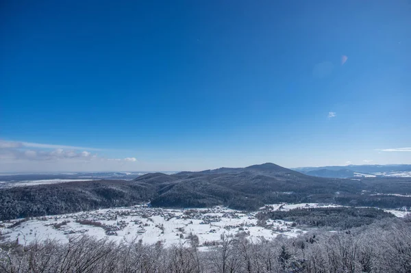 Hermoso Panorama Las Montañas Invierno Región Los Cárpatos —  Fotos de Stock