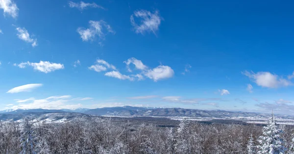 Beautiful Panorama Carpathian Mountains Winter — Stock Photo, Image