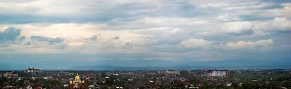Panorama Ciudad Ivano Frankivsk Día Nublado Primavera —  Fotos de Stock
