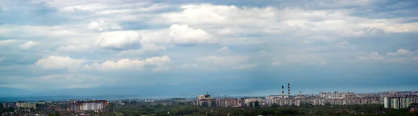 Panorama City Ivano Frankivsk Cloudy Day Spring — Stock Photo, Image