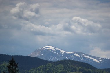 Ukrayna 'daki Karpatlar' ın güzel bahar manzarası
