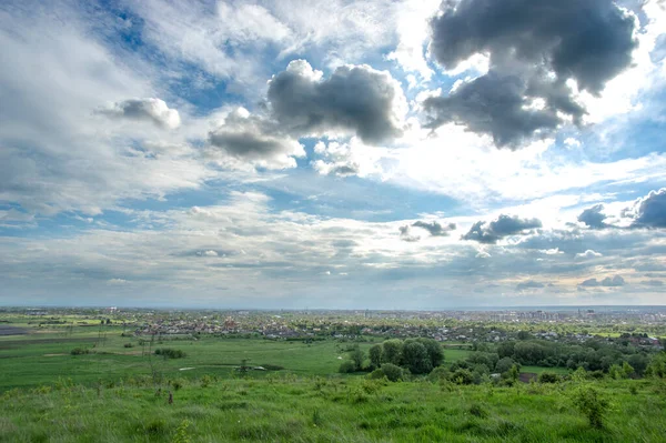 Ivano Frankivsk Ciudad Día Nublado Primavera Panorama — Foto de Stock