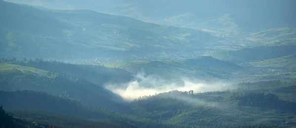 Village Carpathians Forests Mountains Beautiful Panorama View Mountain — Stock Photo, Image