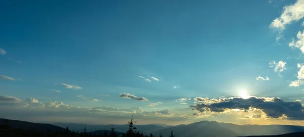 Beautiful Panorama Sunset Carpathian Mountains Summer Ukraine — Stock Photo, Image