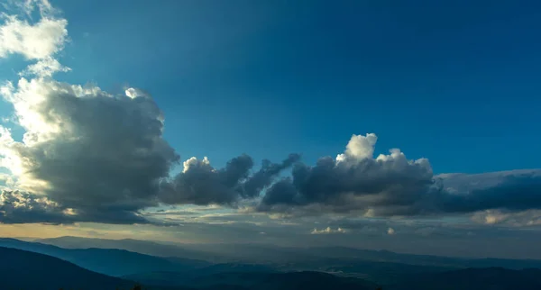 Beautiful Panorama Sunset Carpathian Mountains Summer Ukraine — Stock Photo, Image