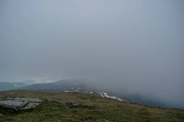 Chuvoso Nebuloso Clima Nas Montanhas Dos Cárpatos Verão Paisagem Montesa — Fotografia de Stock