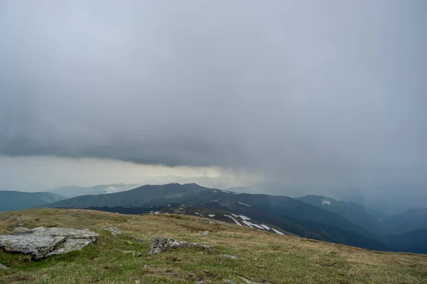 여름철에는 카르파티아 산맥의 날씨가 온화하고 안개가 합니다 — 스톡 사진
