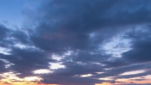 Nubes Cielo Atardecer Lapso Tiempo Hermoso Paisaje Natural — Vídeo de stock