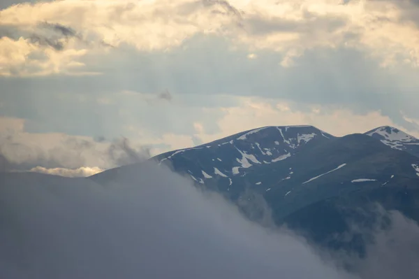 Fog Mountain Range Carpathian Mountains Beautiful Landscape — Stock Photo, Image