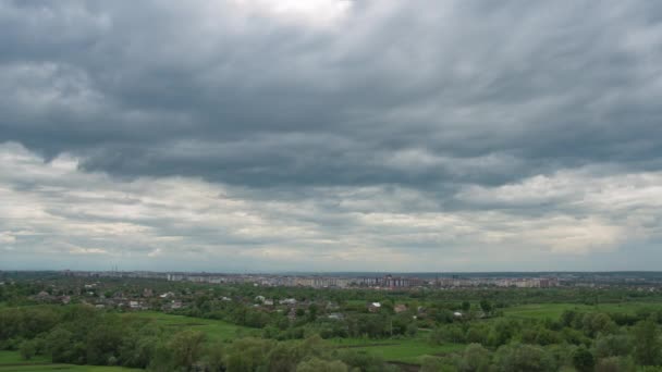Sky Clouds City Ivano Frankivsk Time Lapse — Stock Video