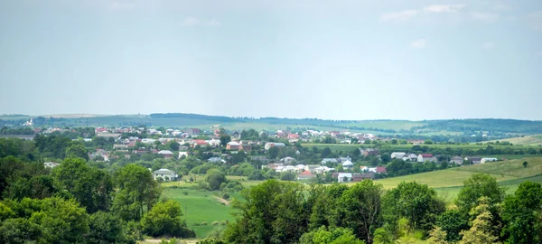 Panorama Luk Polí Městečka Rohatyn Slunečného Letního Dne — Stock fotografie