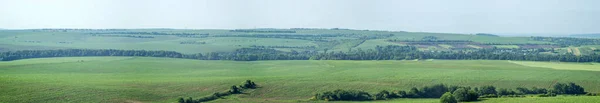 Красива Панорама Сільськогосподарських Полів Пагорбів Літній День — стокове фото
