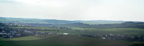 Panorama Des Prairies Des Champs Petite Ville Rohatyn Par Une — Photo