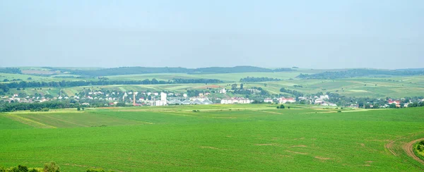 Small Town Rohatyn Ukraine Fields Hills — Zdjęcie stockowe