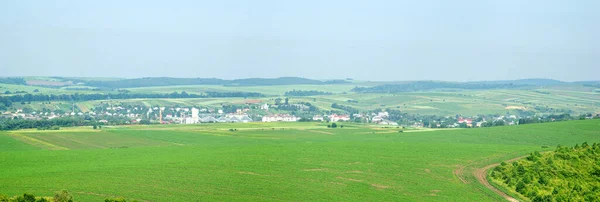 Small Town Rohatyn Ukraine Fields Hills — Zdjęcie stockowe