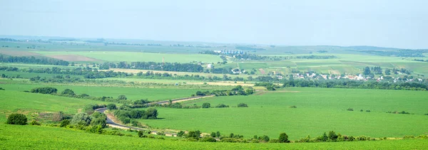 Asphalt Road Field Background Village — Zdjęcie stockowe