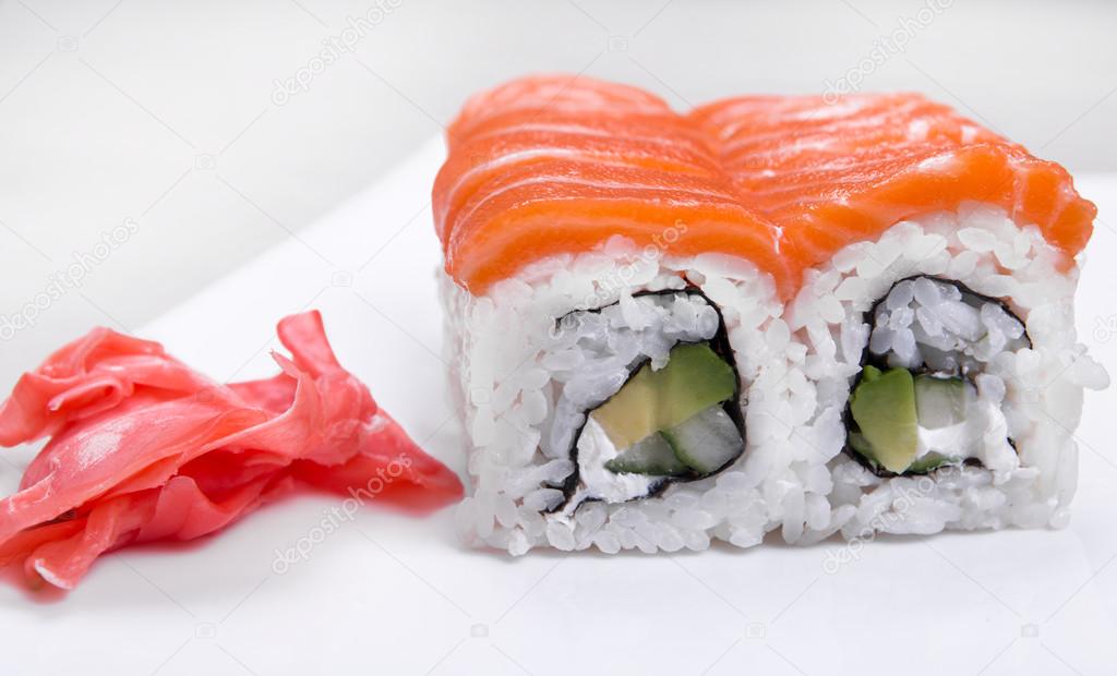 sushi set with salmon